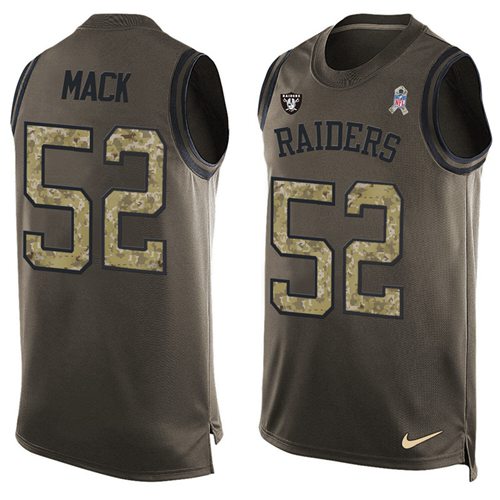 Nike Raiders #52 Khalil Mack Green Men's Stitched NFL Limited Salute To Service Tank Top Jersey